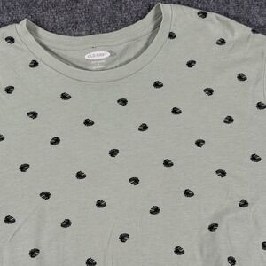 Old Navy Shirt Mens Large Green Soft Washed SS Perfect Fit Leaf Print Casual Tee